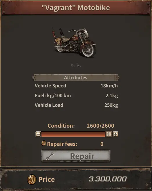 Dust to the End "Vagrant" Motobike