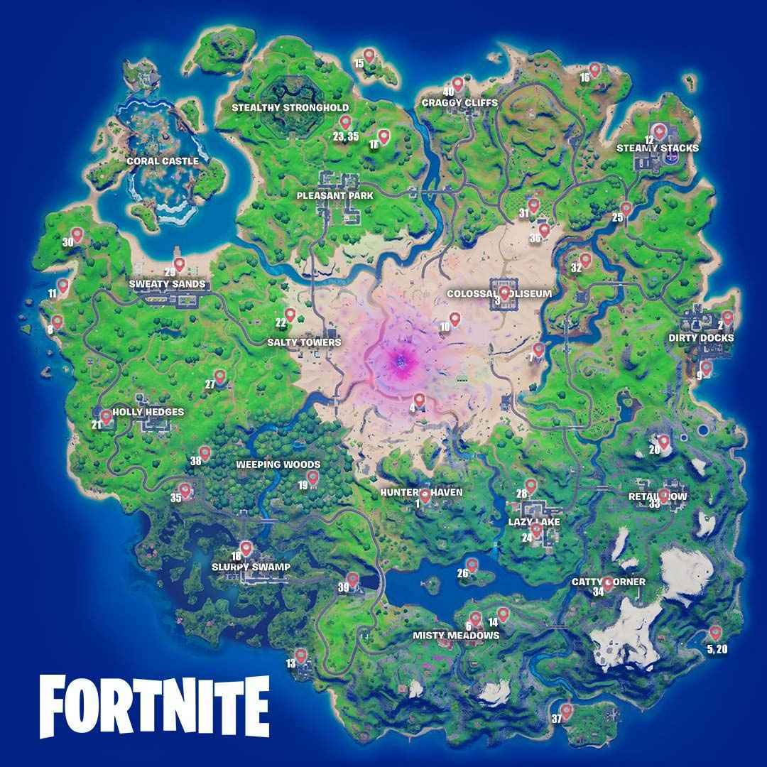 Fortnite NPC 地點