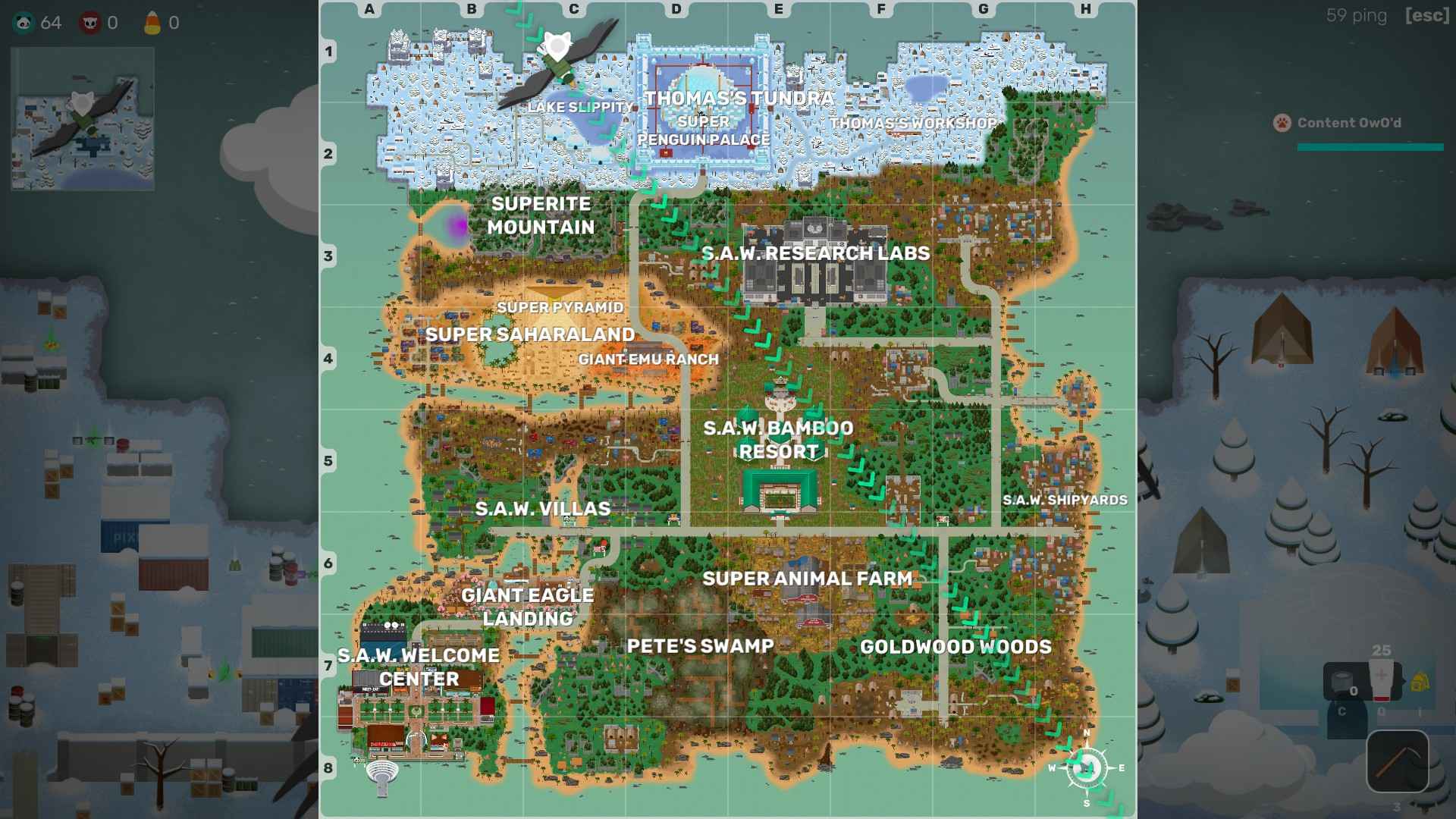 Mapa de Super Animal Royale