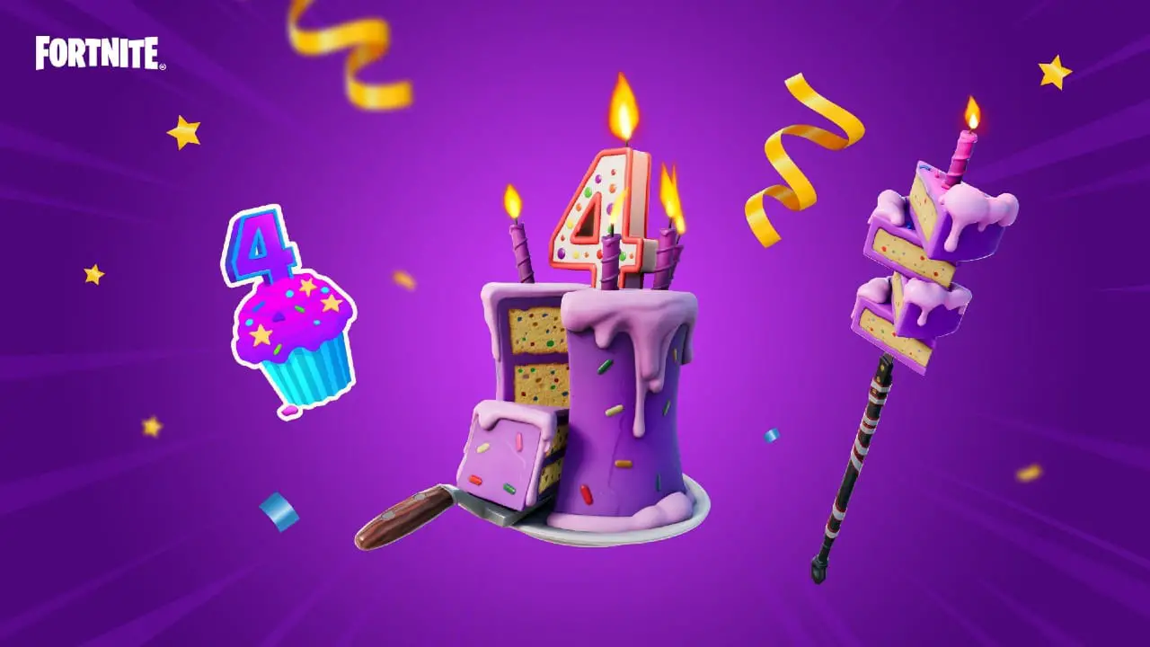 L'evento del 4° anniversario di Fortnite include cosmetici gratuiti