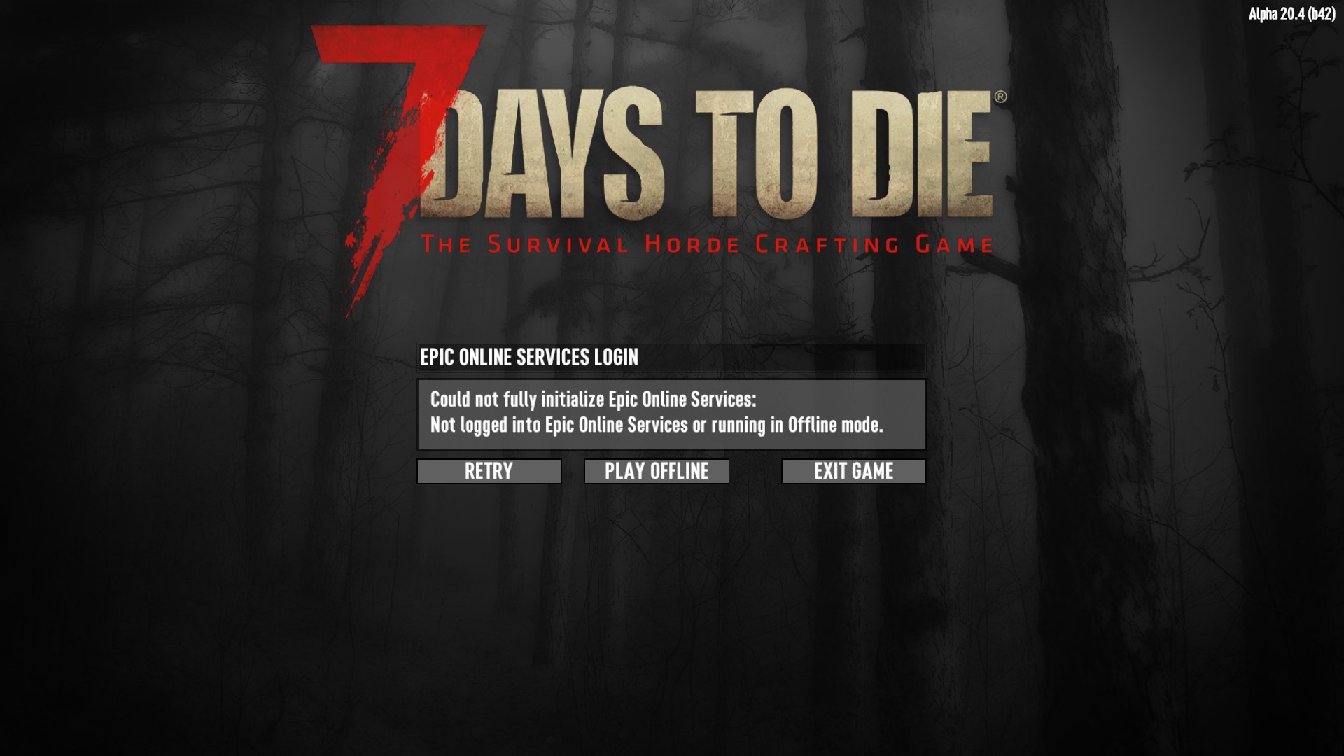 Disconnected eac client. Меню 7 Days to die. Игровое меню. Главное меню игры. 7 Days to die стрим.