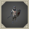 Crusader Knight Figurine (Red]