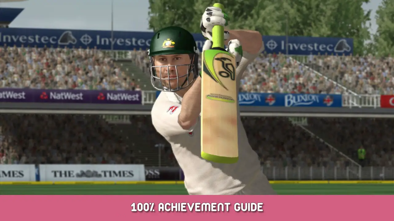 Ashes Cricket 100% Achievement Guide