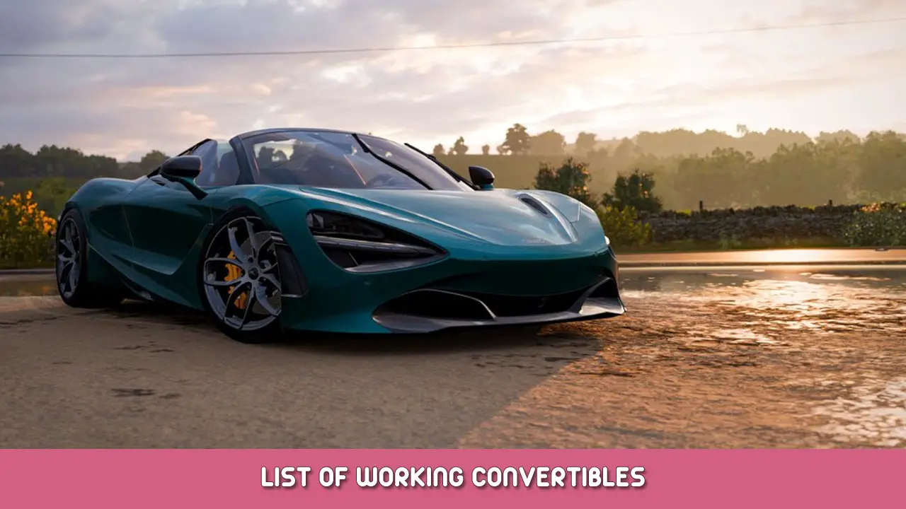 Forza Horizon 5 – List of Working Convertible Cars